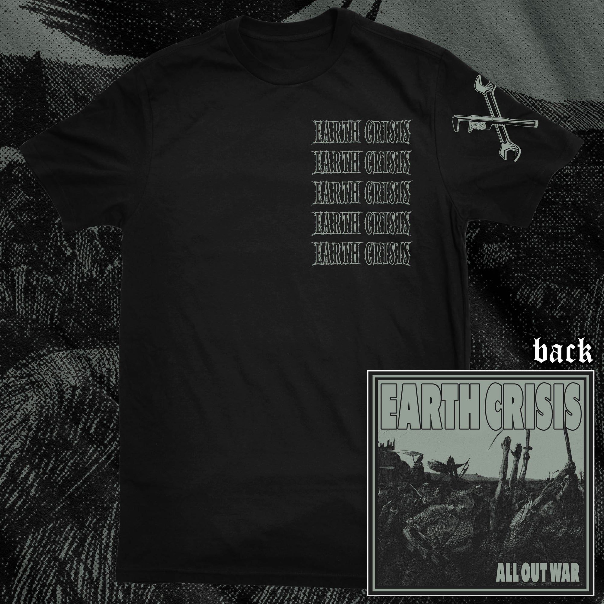 EARTH CRISIS "ALL OUT WAR" ALBUM COVER SHIRT