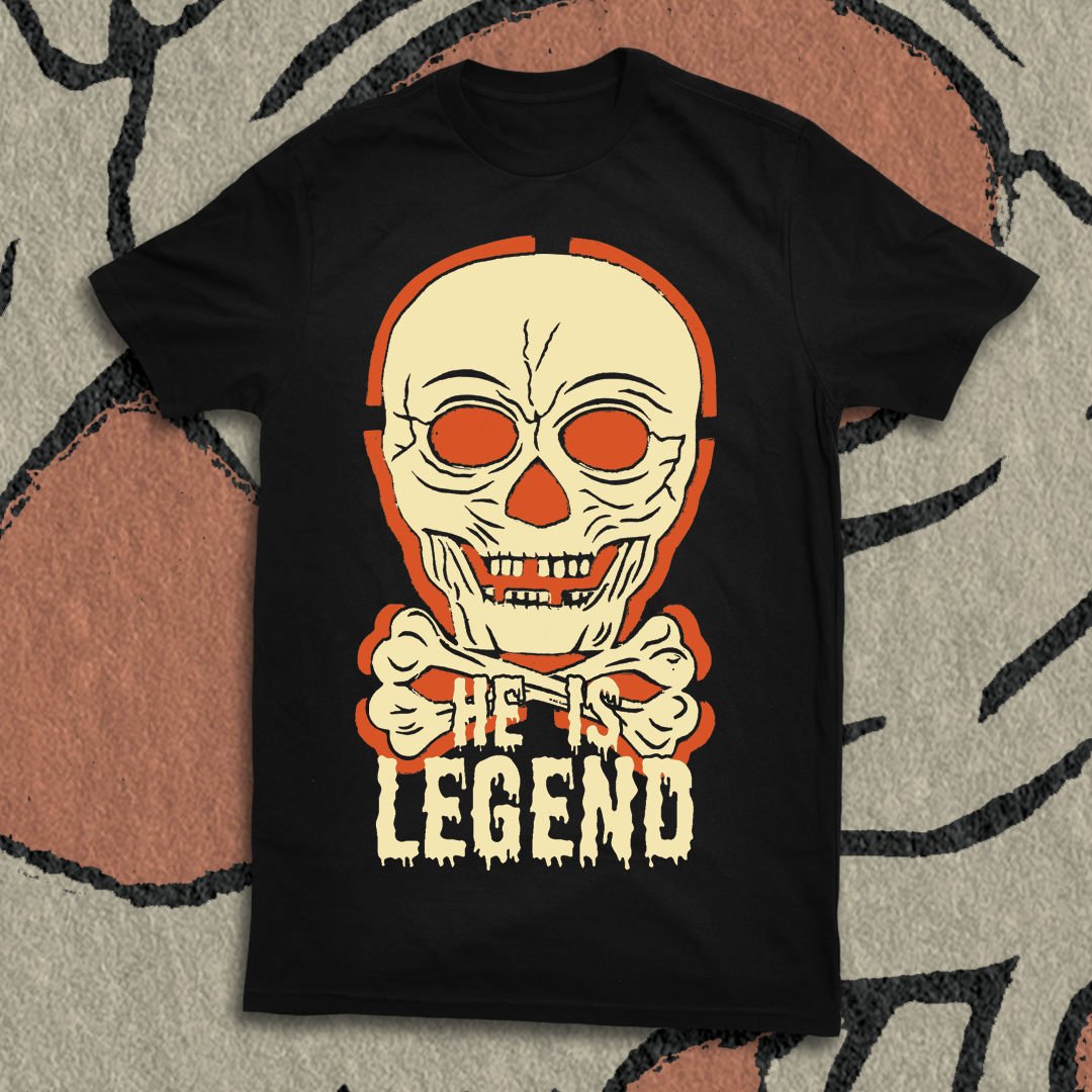 HE IS LEGEND "SKULL AND BONES" GLOW IN THE DARK SHIRT – Holy Mountain ...