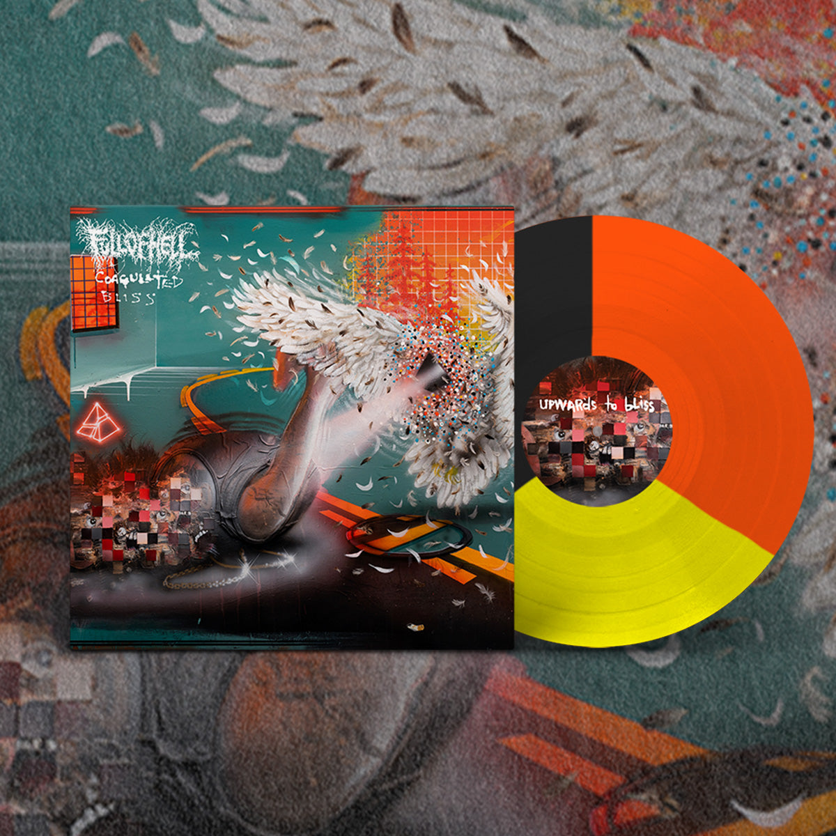 FULL OF HELL "COAGULATED BLISS" Orange, Yellow & Black Segment VINYL RECORD