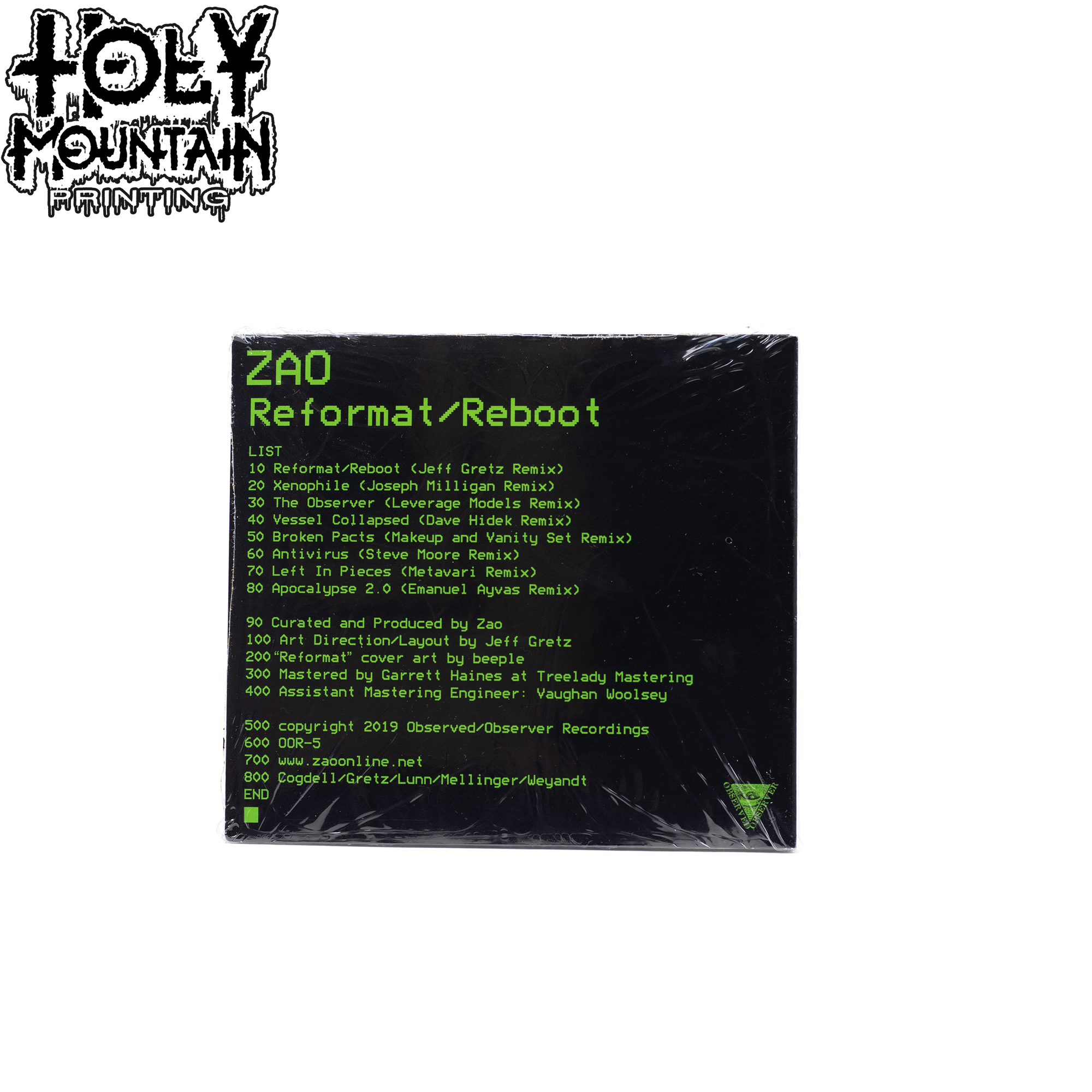 ZAO "Reformat/Reboot" CD
